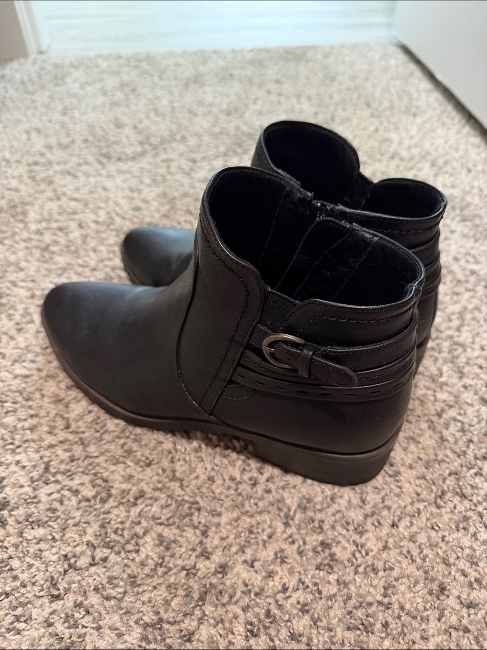BareTraps Women's Black Ankle Boot with Buckle Accent